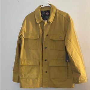 Dickies women’s Yellow Jacket with paisley print on the inside.